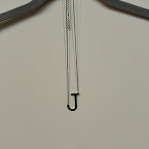 Silver Necklace. “J”